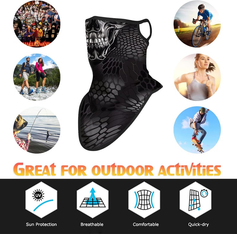 Obacle Bandana Face Mask with Ear Loops Neck Gaiter Face Mask Scarf Face Cover for Men Women - Image 5